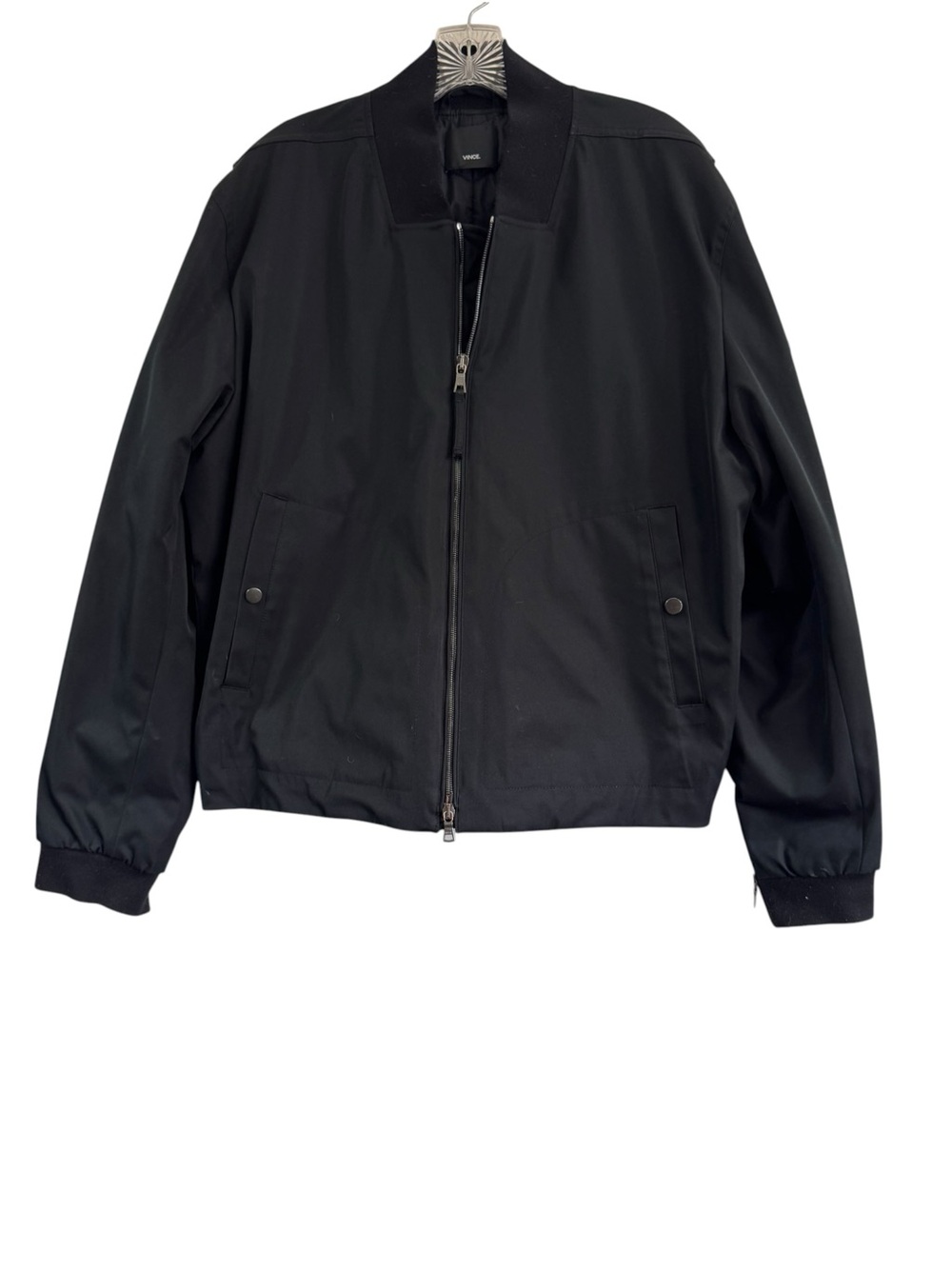 Vince Men’s Black Technical Zip Bomber Jacket Size L/XL